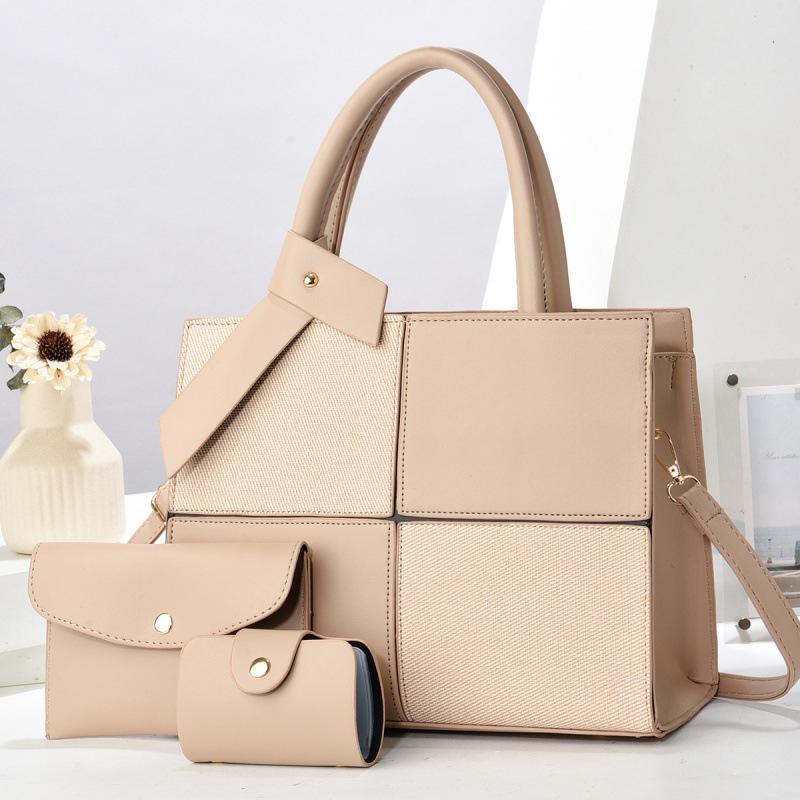 High-value Child and Mother Bag Contrasting Color Design Fashionable Handbag Versatile Large-capacity Shoulder Bag