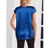 Women Summer T-shirts V-neck Short Sleeve Satin Tee Tops Ladies Casual Top Shirt
