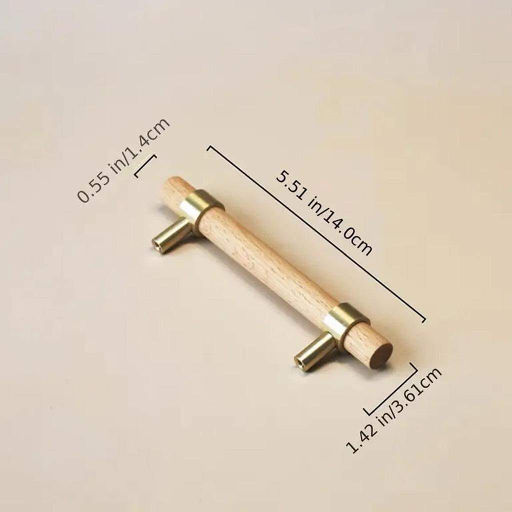 Pure Copper Beech Handle Cabinet Wardrobe Cabinet Long Handle Chinese Log Style Cabinet Door Handle Gold Nordic Simplicity