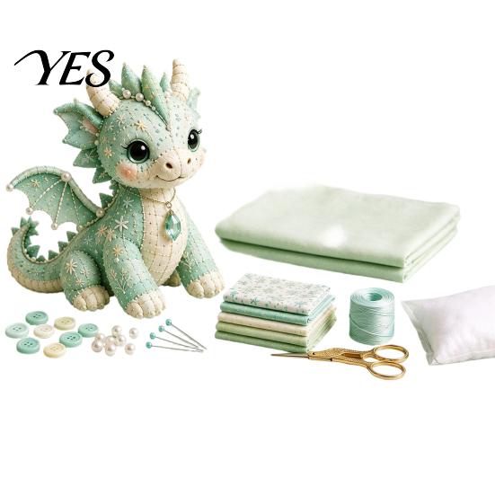Kids Sea Animal Kit DIY Patchwork Doll Kit, Handmade Gnome Sewing Set Crafts for Home Decor, Fabric Cartoon Dragon Beginner