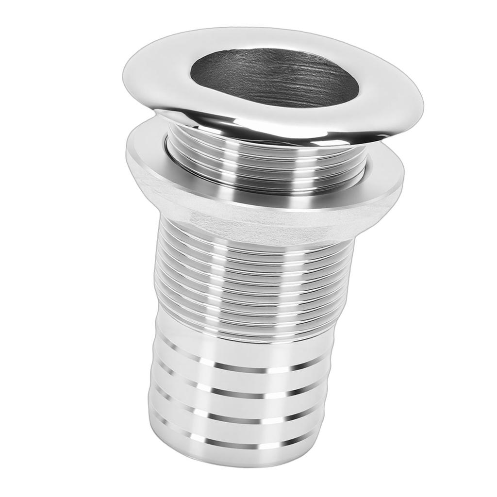1 1 4in Marine Straight Thru Hull Fitting 316 Stainless Steel Water Drain Outlet Barbed Thru Drain Connector for Boat 1