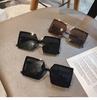 Square Sunglasses Trendy Girl High-End Round Face Large Frame Thin Uv-Proof Sunglasses Rimless Glasses