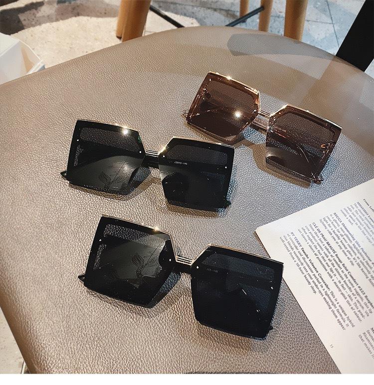 Square Sunglasses Trendy Girl High-End Round Face Large Frame Thin Uv-Proof Sunglasses Rimless Glasses