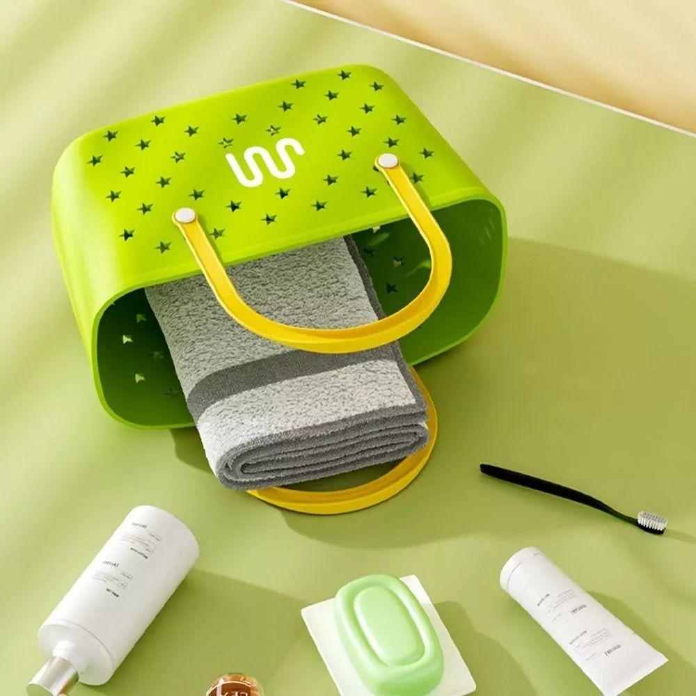 Large Capacity Beach Bag Plastic Bath Basket Portable Bathroom Storage Basket