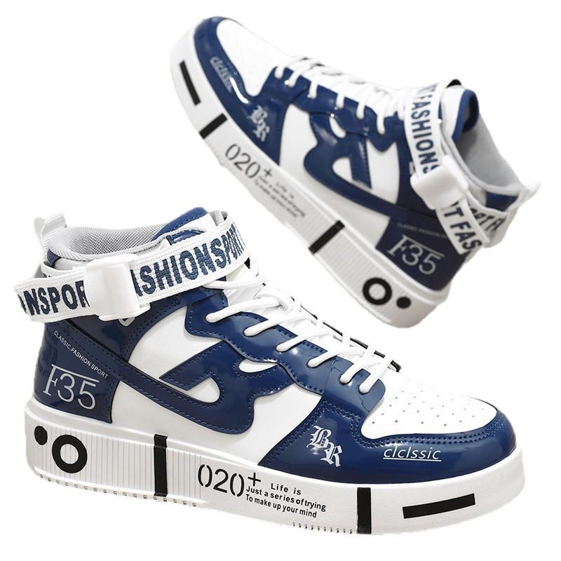 Children's High-Top Sports Shoes Boys 2025: New Autumn/Winter Trendy Leather Upper for Middle and Big Kids