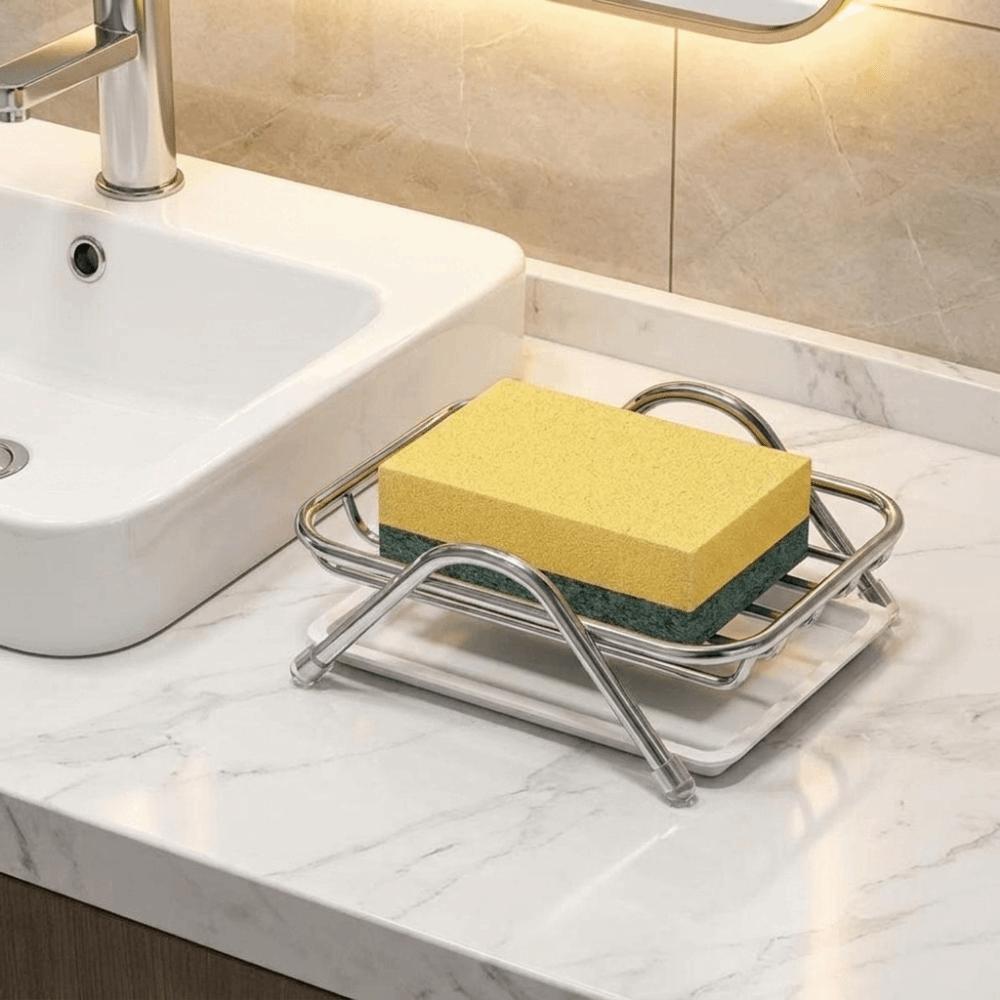 2PCS Rustproof Stainless Steel Soap Rack Non-Slip Soap Tray Modern Soap Storage Rack  Wet Areas