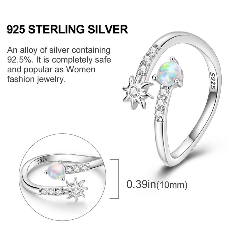 925 Sterlingsilber Offener Ring Farbiger Zirkonia Schmetterling Sonne Mond Schildkröte Ring Passend für Frauen Hochzeit Verlobung Silber Geschenk