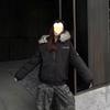 Mint Green Retro Fur Collar Parka - Thick Winter Coat for Women, Students, and Couples