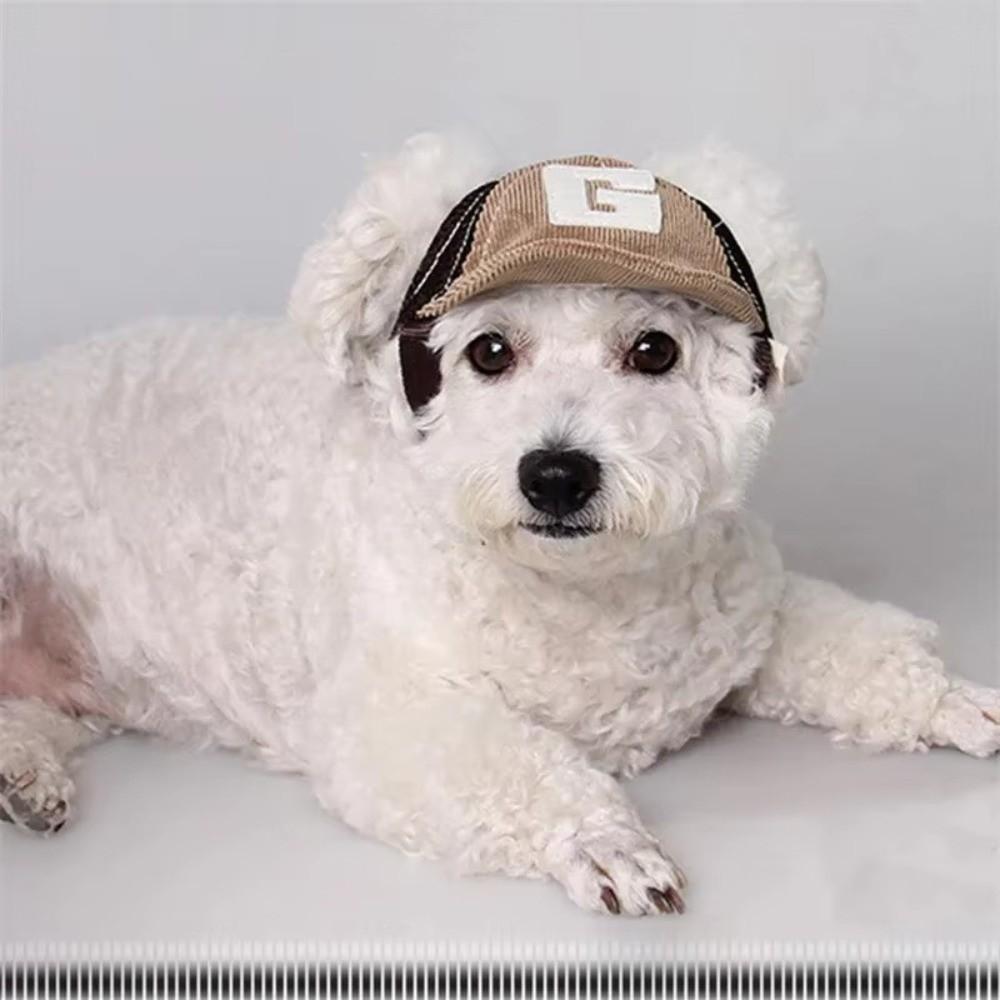 Corduroy Dog Hat UV Protection Outdoor Hat Cute Mesh Hat  Spring Summer
