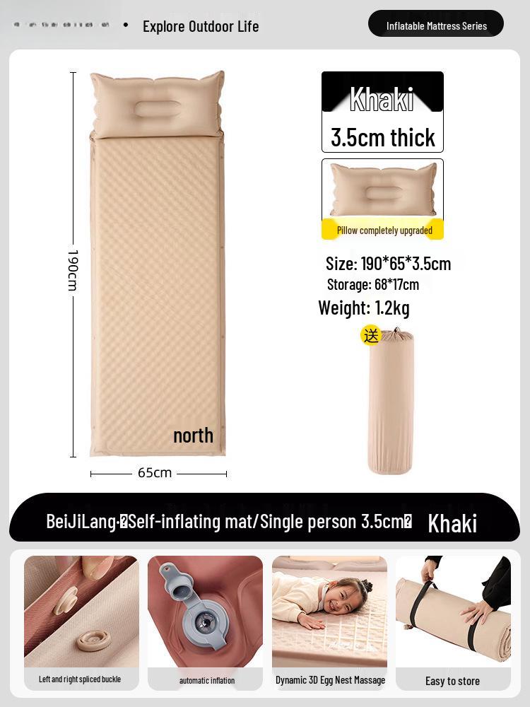 Portable Inflatable Camping Mattress for Single or Double Use