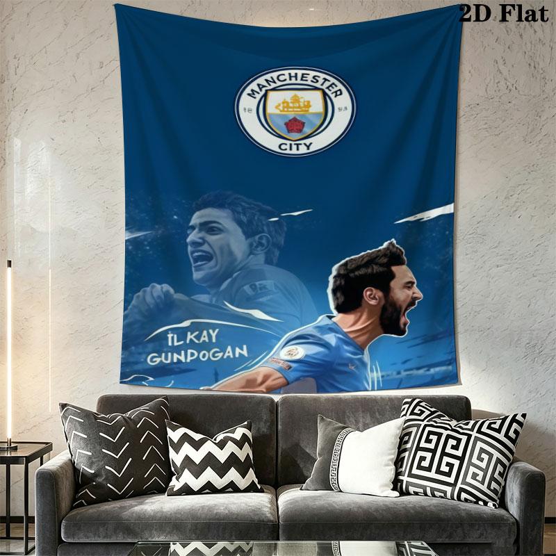 Royal MCFC CrownWall Hanging Printed Fabric Blanket Decorative Tapestries for Bedroom Living Room Home Decor
