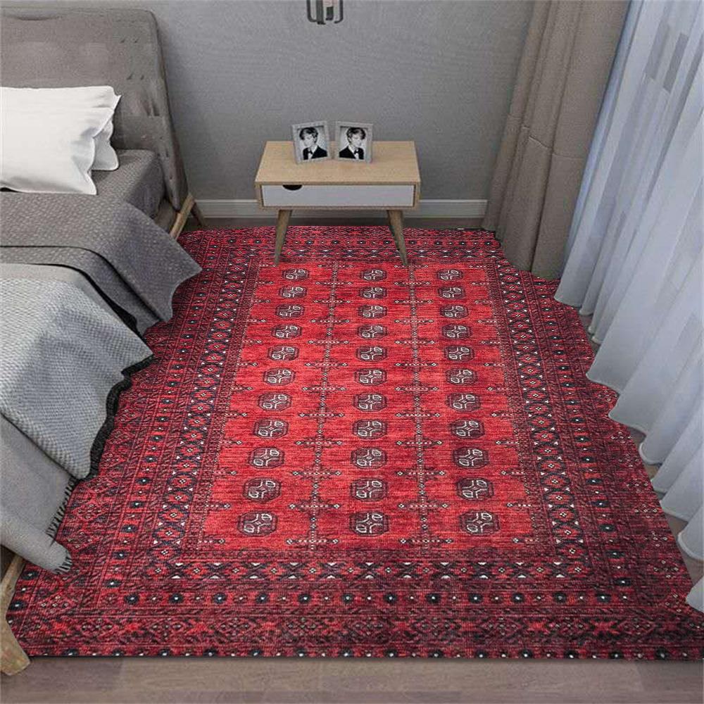 

Light Bohemian Tassel Fringe Carpet Distressed Pattern Non-Slip Backing Boho Floor Mat For Living Room Bedroom Home Decor 40X60CM