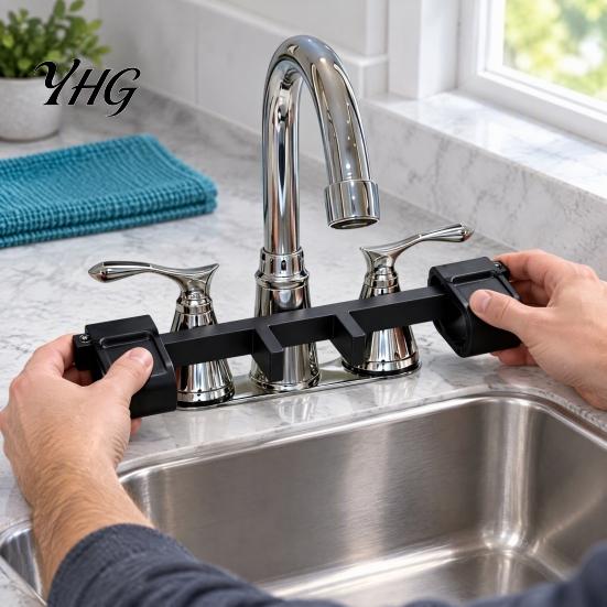 Toddler Proof Faucet Lock Handle for Double Faucets, Child & Pet Sink Water Taps Safety Guard, Universal Adjustable Tap Device Kitchen Bathroom