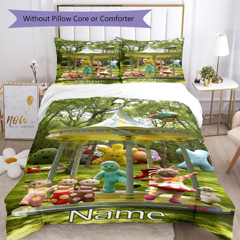 Set Biancheria da Letto In the Night Garden con Nome Personalizzato 3 Pezzi Chiusura Copripiumino Include 1 Copripiumino e 2 Federe, Morbido e Confortevole per Tutte le Stagioni.