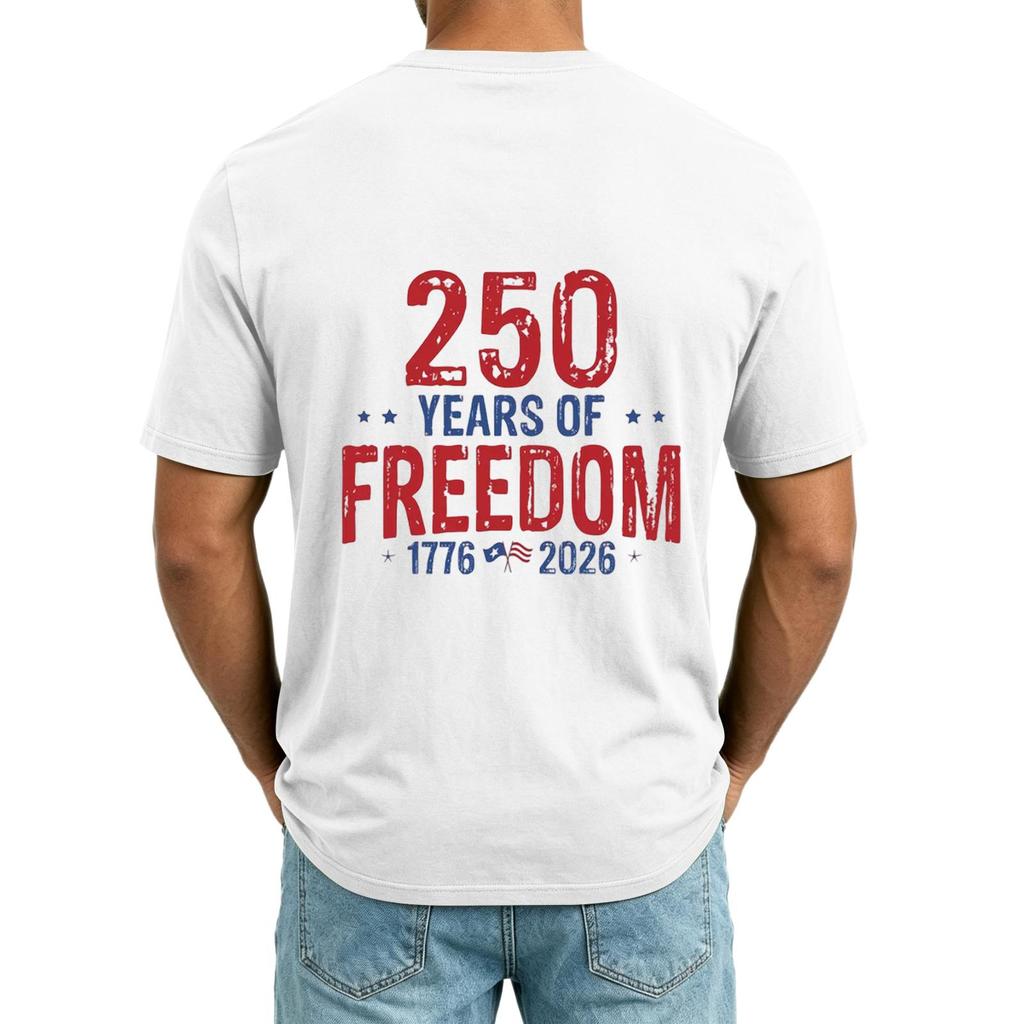 Men's V-Neck Independence Day Printed Short Sleeve Casual T-Shirt Tops