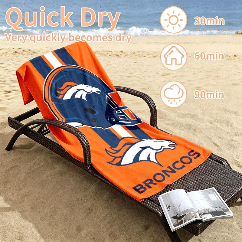 Denver Broncos Beach towels also serve as bath towels summer essential a musthave for the outdoors the beach and the pool