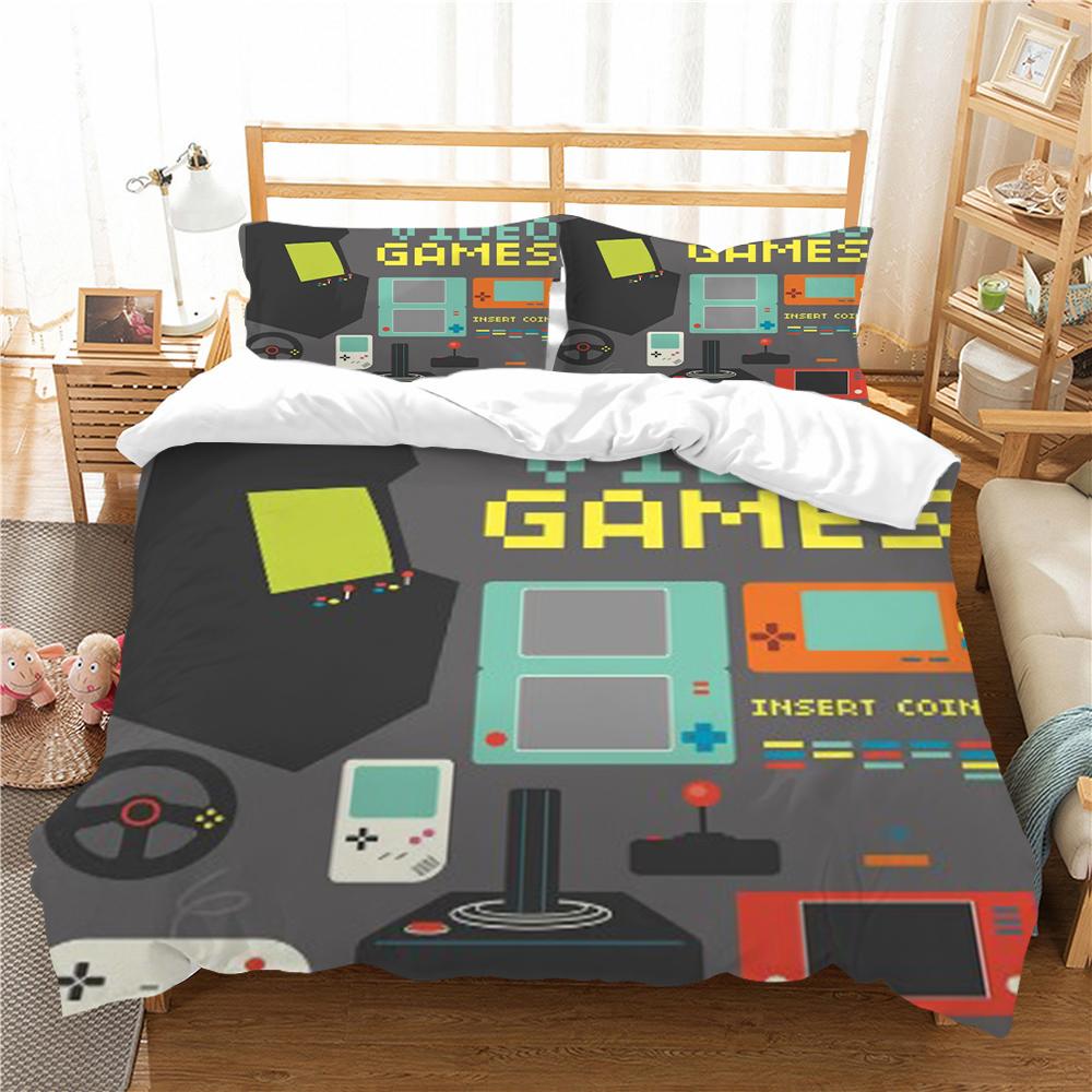Gamepad Print 3D Bedding Set Home Bedclothes Bedspreads Duvet Cover Sets Kids School Adults Microfiber Pillowcase