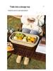 Collapsible Outdoor Picnic Basket with Lid for Camping, Car Trunk, and Fruit Storage