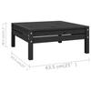 5 Piece Garden Lounge Set Black Solid Pine Wood