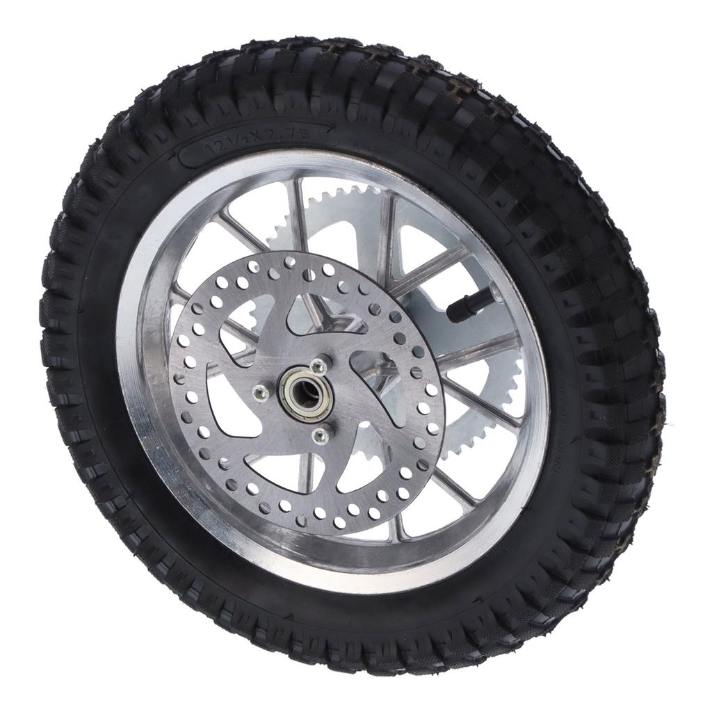 12.5x2.75in Mini Bicycle Rear Wheel AntiSkid Rubber Steel Alloy for 47cc 49cc 2 Stroke Dirt Bike