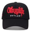 New Gothic Thug Life Letter Embroidered Men's Unisex Style Curved Eaves Adjustable Buckle Baseball Hat Adjustable