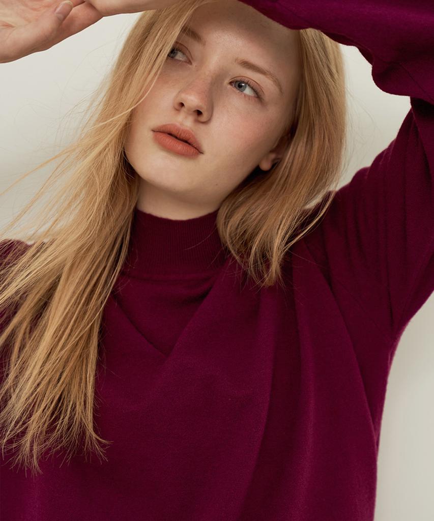 Baseukala Oversized Fit V-Neck Long Sleeve Knitwear (5Colors)