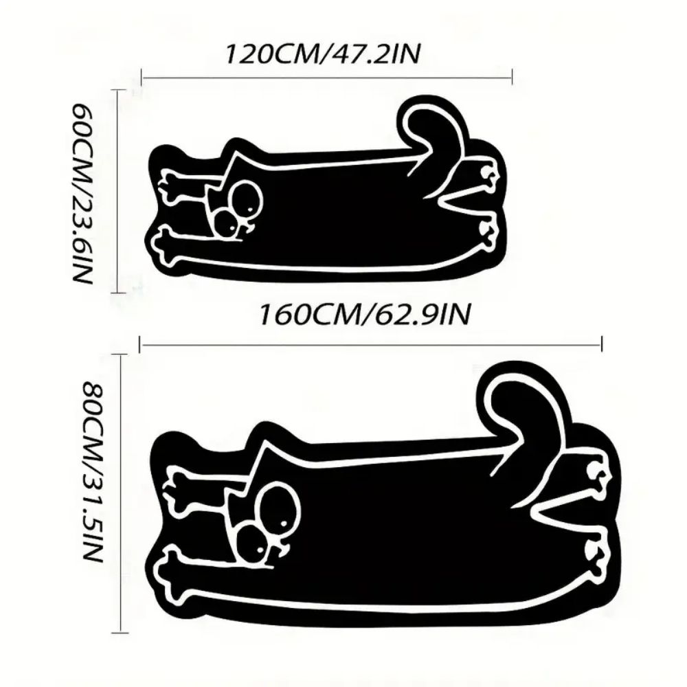 Cartoon White Cat Rug Soft and Comfortable Bedside Rug for Bedroom, Children's Room, Long Floor Mat, Home Decoration
