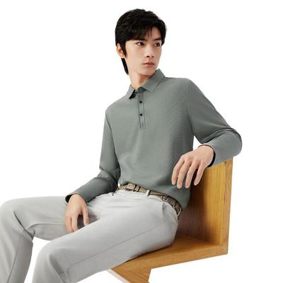 Hodo Herren Anti-bakterielles Stretch Langarm Business Casual Poloshirt