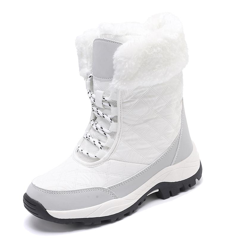 Warm Cotton Shoes Women's High-top Boots Anti-slip Snow Boots Winter Plush Outdoor Walking Shoes Hiking Sneakers