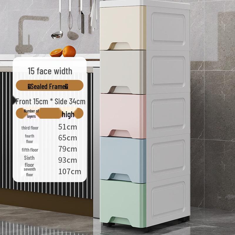 

Waterproof Multi-layer Drawer-Type Storage Cabinet for Bathroom and Kitchen 3 Layers