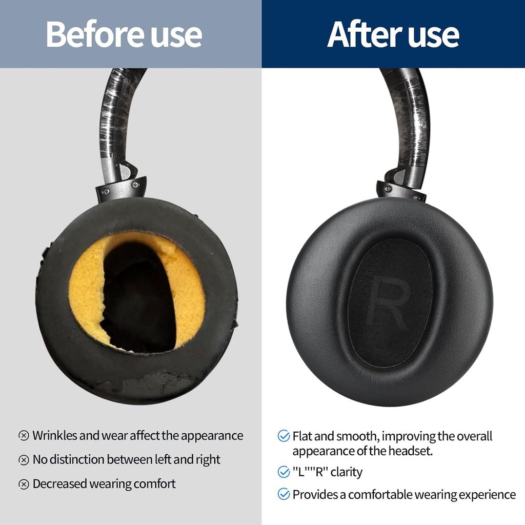 Headphones Replacement Ear Pads for Wyze Noise Cancelling Over Ear Headphones Ear Cushions Cover Repair Part (Black)