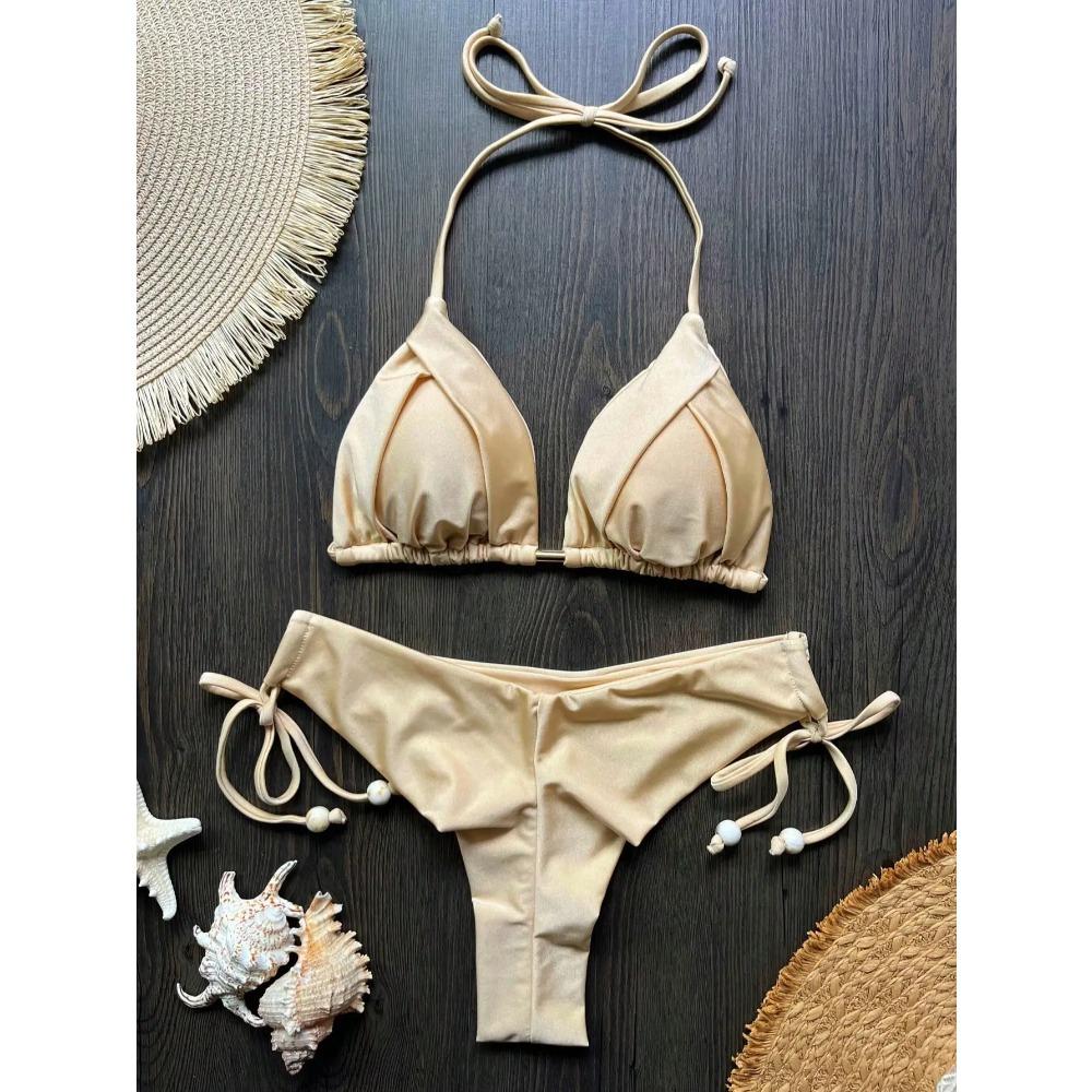 

2025 New Sexy 13 Color Triangle Bathing Suit for Women Brazilian Bikinis Swimwear Push Up Swimsuit Beach Bikini Set L