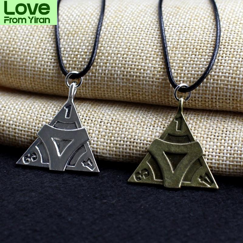 Game Jewelry Fifth Personality Identity V Necklaces Present Gifts Triangle 1 3 4 Pendant 2 Colors Car Necklaces Halloween Men Present GiftsFashion