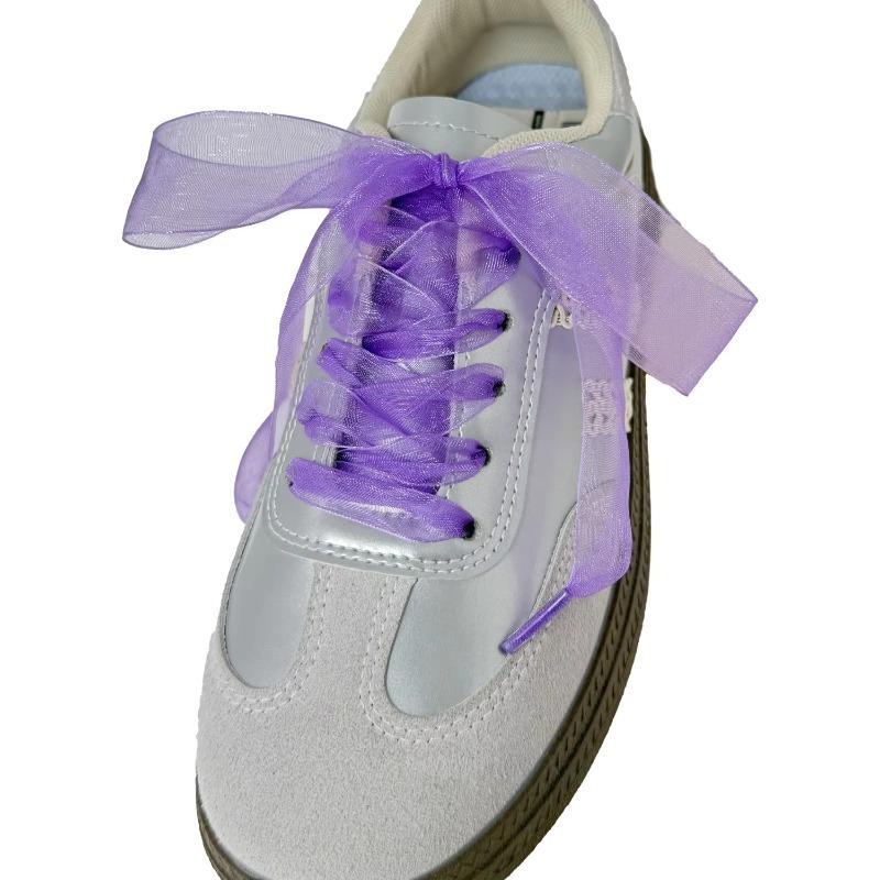 1Pair Women's Soft Casual Flat Shoestrings for Sneaker 2.5CM Wide Shoe Accessories Shoe Laces Silk Satin Ribbon Shoelaces