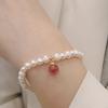 Elegant  Pearl Bracelet for Women, Fashion Round Bead Design Pendant Peal Bangle, Strawberry Crystal Bracelet