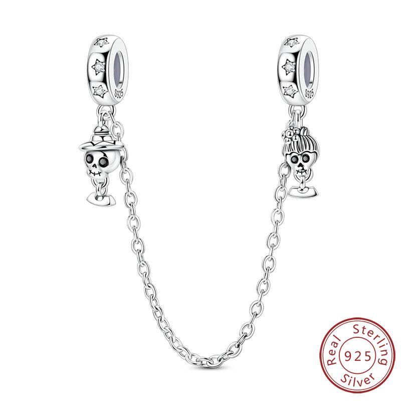 Halloween Charm Bead Pendant Copper Pumpkin Witch Doll Skeleton Mummy Candy Charm Fit Original Bracelet Diy Jewelry