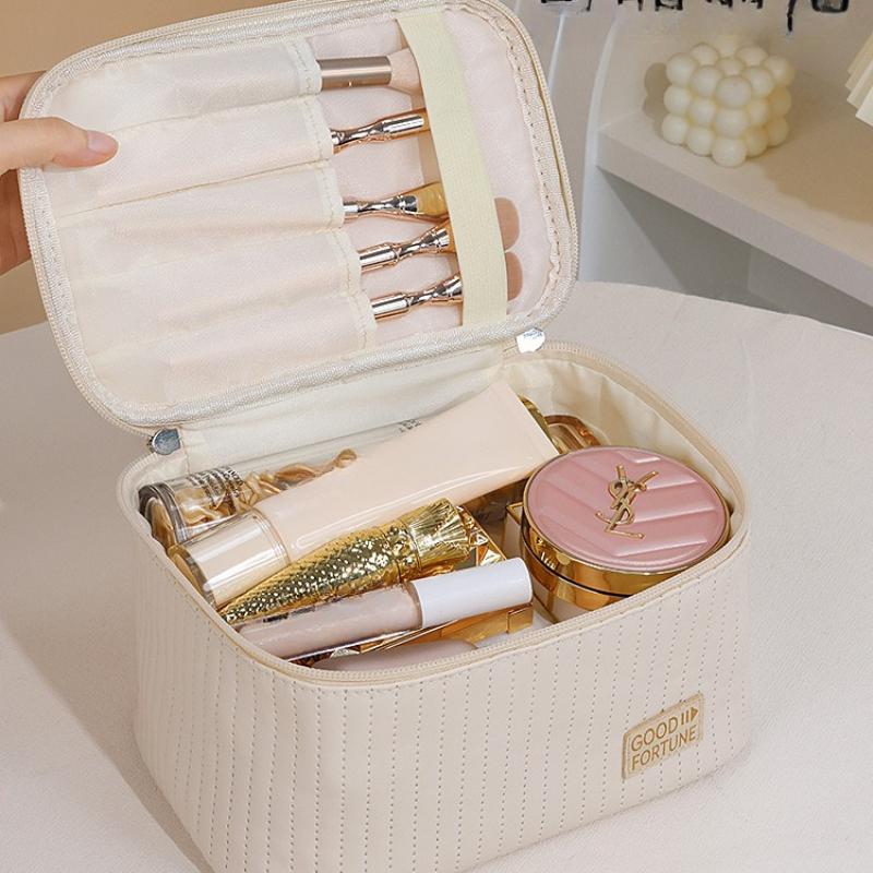 Bolsas de Maquillaje para Mujeres Viaje Artículos de Aseo Estuches Lindos Bolsa Portátil Color Sólido Organizador de Maquillaje Caja Bolsa de Cosméticos Neceser