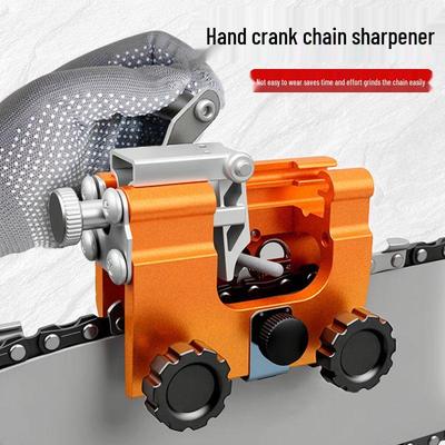 Portable Hand-Crank Chainsaw Sharpener: Quick Grinding Edge Clamp Machine