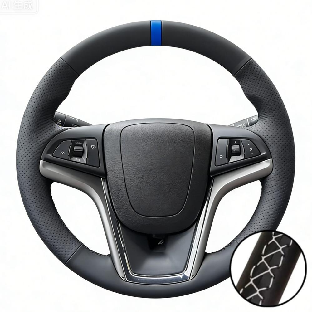 Car Accessories Hand Stitched Perforated Microfiber Leather Steering Wheel Cover For Chevrolet Malibu Crekor Cruze Camaro