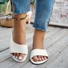 Summer new sandals women's large size flat bottom solid color casual wear cool slippers