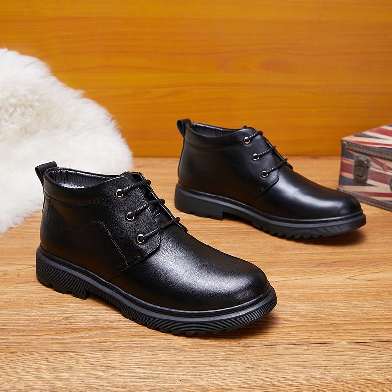 Zima 2024 Pánské boty z pravé kůže: Pohodlná, Hřejivá Vlna, Velké Velikosti 45-46, Ležérní Bavlněné Boty.