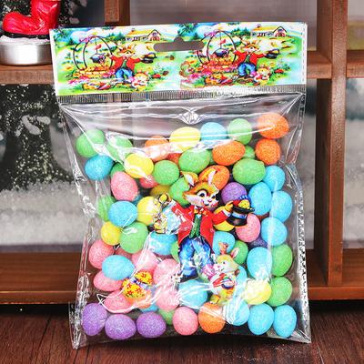 80pcs Colorful 1.5x1.8cm Easter Eggs Artificial Mini Pigeon Chicken Egg Prop for Home DIY Decoration Happy Easter Party Supplies