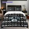 Brooklyn Nets Basketball Spirit Bedding(1 * duvet cover + 2 * pillowcase, without core)Duvet cover and pillowcase Christmas birthday gift Bedding set