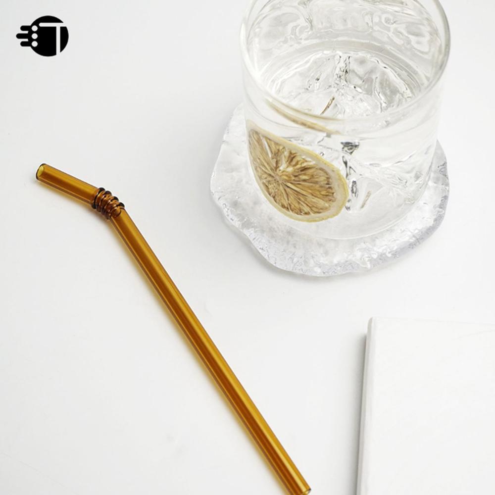 Aesthetic Glass Clear Colorful Bar Tools Christmas Decoration Party Supplies Drinking Straw