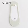 5 Pairs of Women's Summer Thin Style Pure Cotton Shallow Mouth Invisible Boat Socks