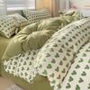 Class A Maternal And Infant Grade Bubble Cotton Bed Four-Piece Set Washed Cotton Bed Sheet Quilt Cover Bed Hat Student Dormitory 3Pcs Set