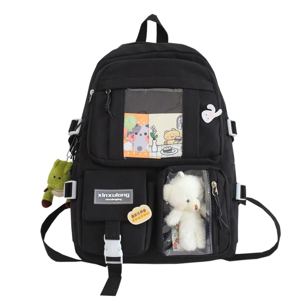 Ins women schoolbag high school student backpack girls' large-capacity backpack