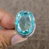 Green Amethyst Genstone Handmade 925 Sterling Silver Jewelry Ring Size 8 KKG-478