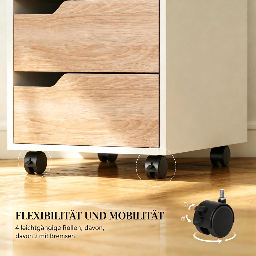 Versatile Sideboard Cabinet, Practical Rolling Cabinet, Mobile Filing Cabinet (only with Filing Cabinet)