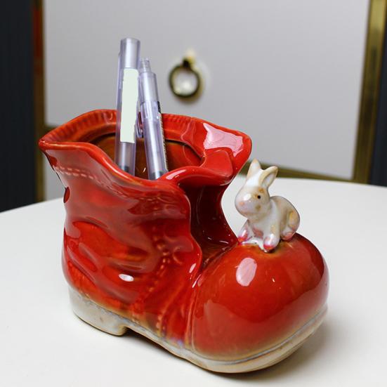 Ceramic Bird Boot Planter Pot Pen Holder Colorful Shoes Flowerpot Succulents Herb Plants Container Home Balcony Garden Decoration